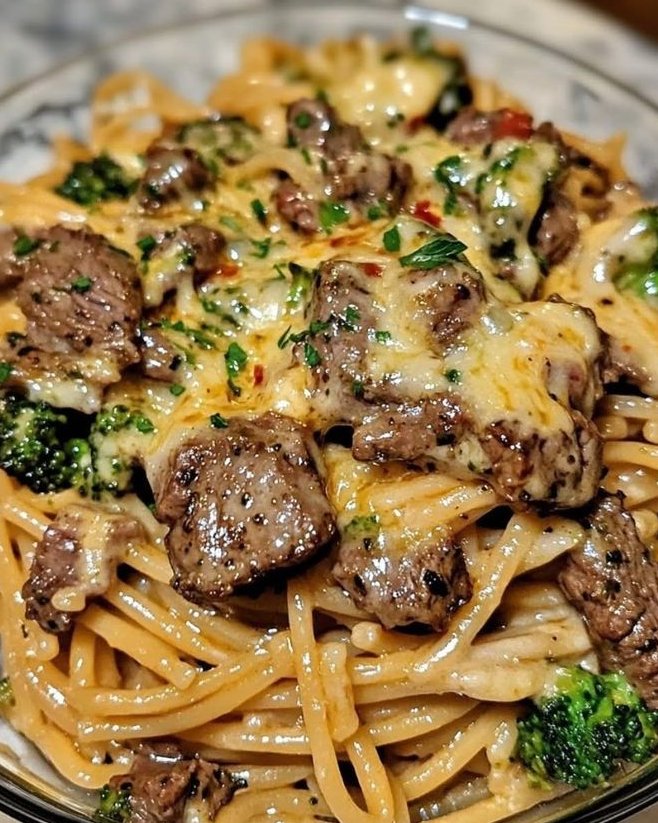 Creamy Steak and Broccoli Pasta