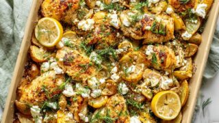 Lemon Garlic Chicken and Potatoes Bake Recipe