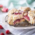 Raspberry Cream Scones with Rosewater Glaze