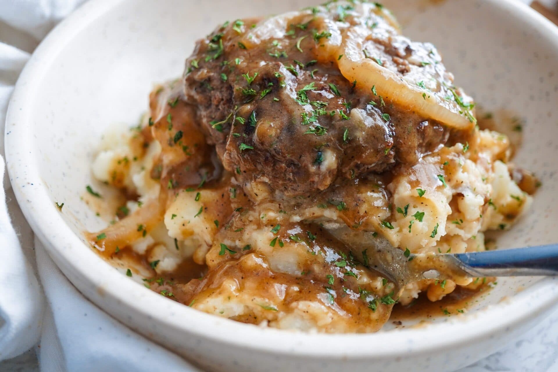 Easy Hamburger Steak with Gravy and Onions
