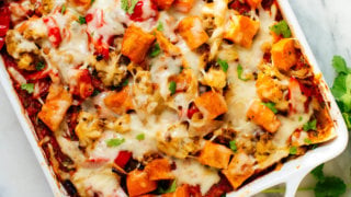 Roasted Veggie Enchilada Casserole