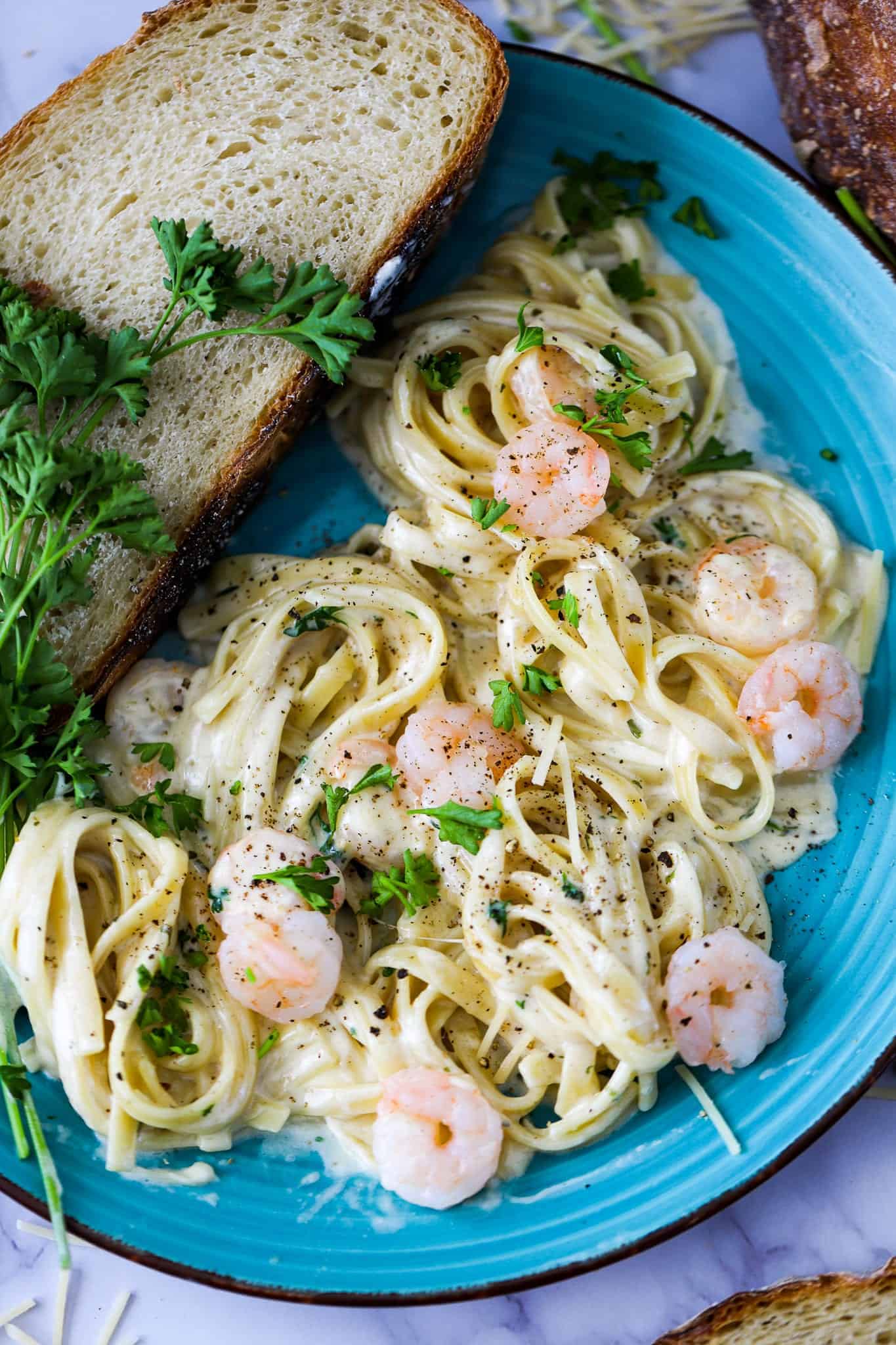 Instant Pot Shrimp Fettuccine Alfredo