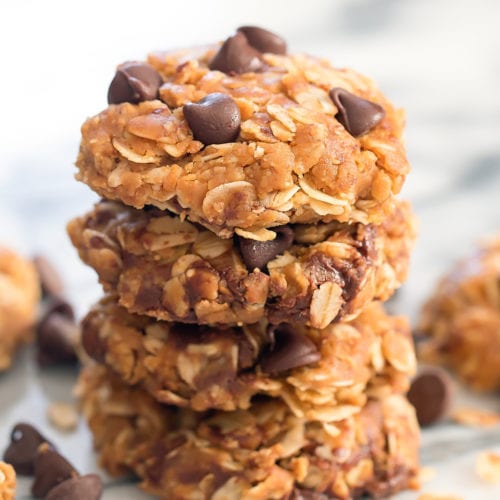 3 Ingredient Healthy No Bake Oatmeal Cookies