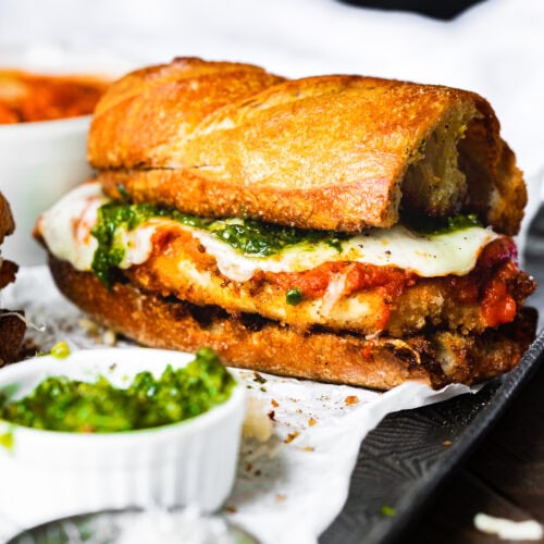 Garlic Bread Chicken Parmesan Sandwiches