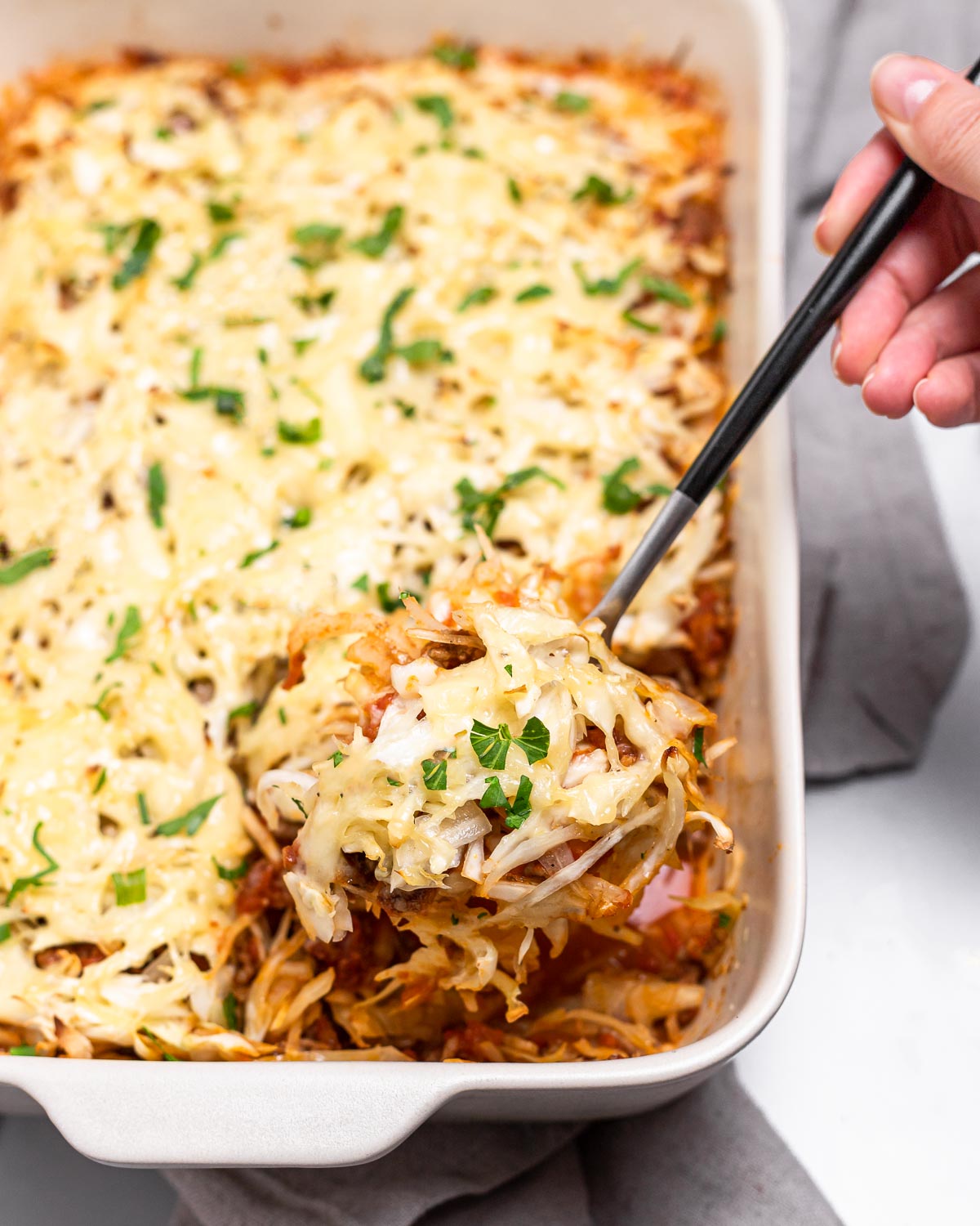 Hot N' Hearty Melty Cabbage Casserole