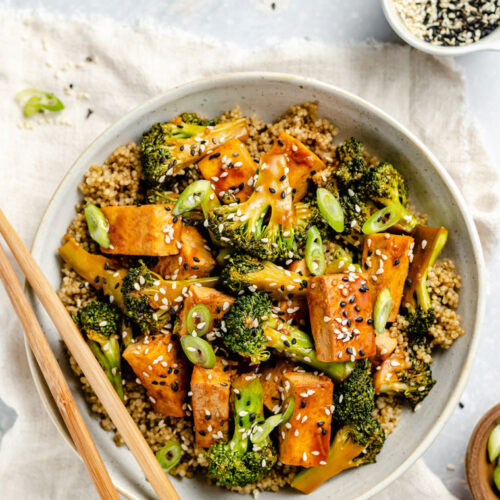 Broccoli Tofu Stir Fry with Quinoa