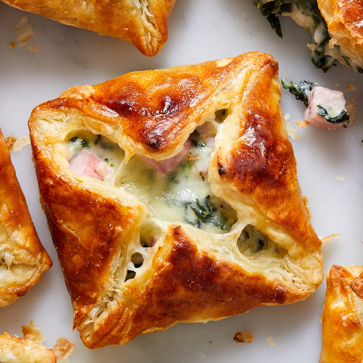 Ham & Cheese Spinach Puffs
