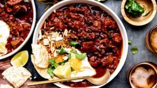 Fall-Apart Tender Slowly Braised Beef Chili