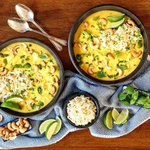 Chicken Coconut Curry Ramen Bowls