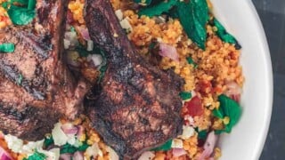 Mediterranean Grilled Lamb Chop Recipe with Tomato Mint Quinoa