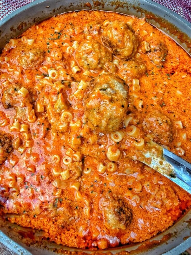 Creamy Sun-Dried Tomato Pesto Meatballs With Ditalini Recipe