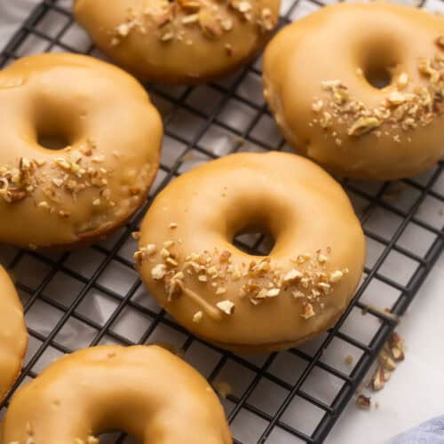 Brown Sugar Glazed Apple Cinnamon Baked Donuts