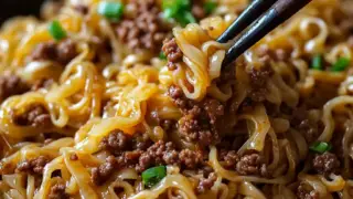 Mongolian Ground Beef Noodles