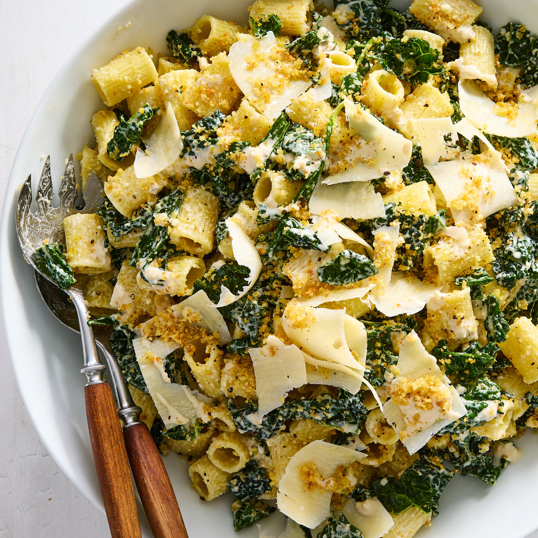 Kale Caesar Pasta Salad