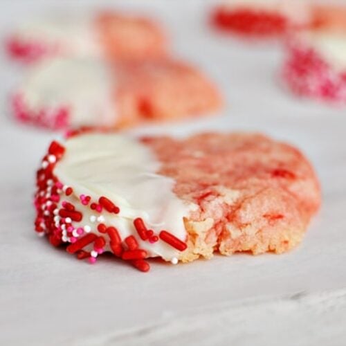 White Chocolate Cherry Shortbread Cookies
