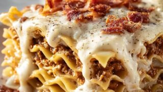 Parmesan Garlic Bacon Cheeseburger Lasagna Recipe