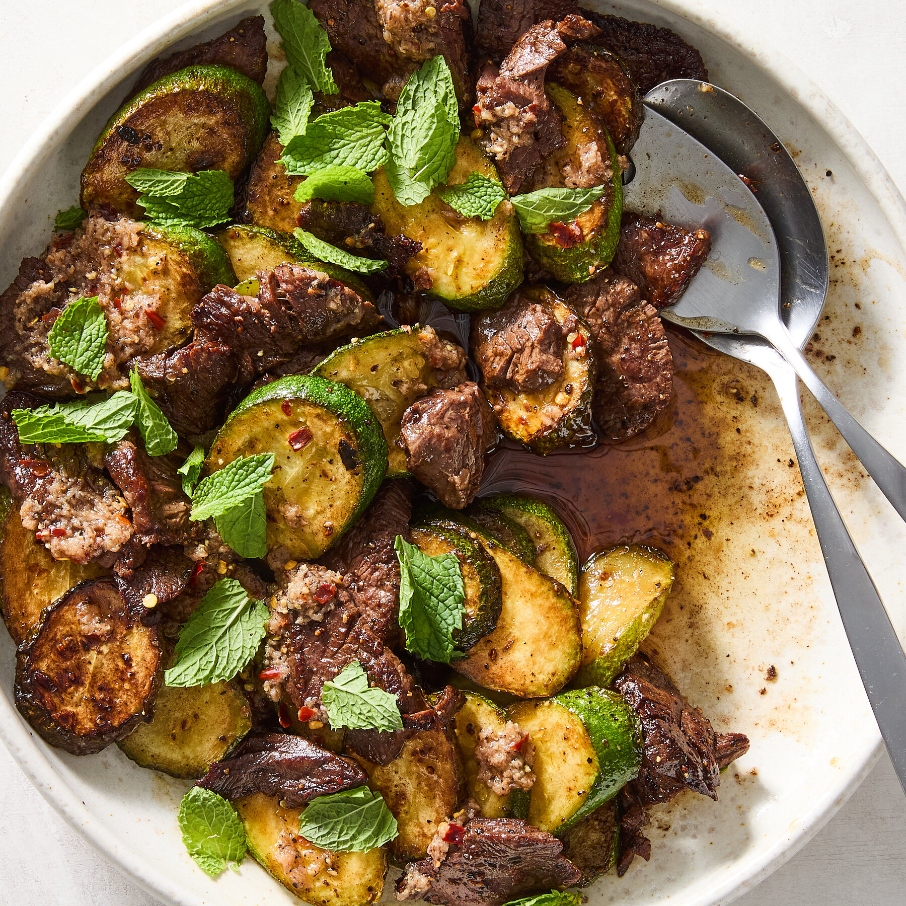 Chile-Garlic Steak and Zucchini