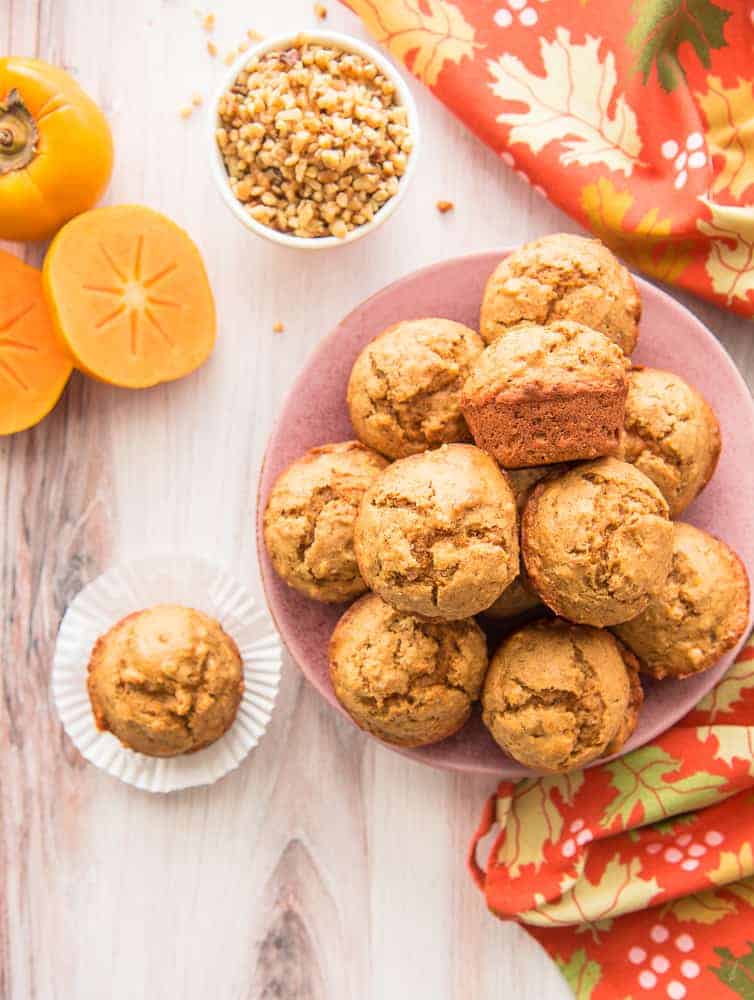 Persimmon-Walnut Muffins