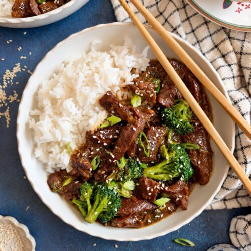 Crockpot Mongolian Beef and Broccoli