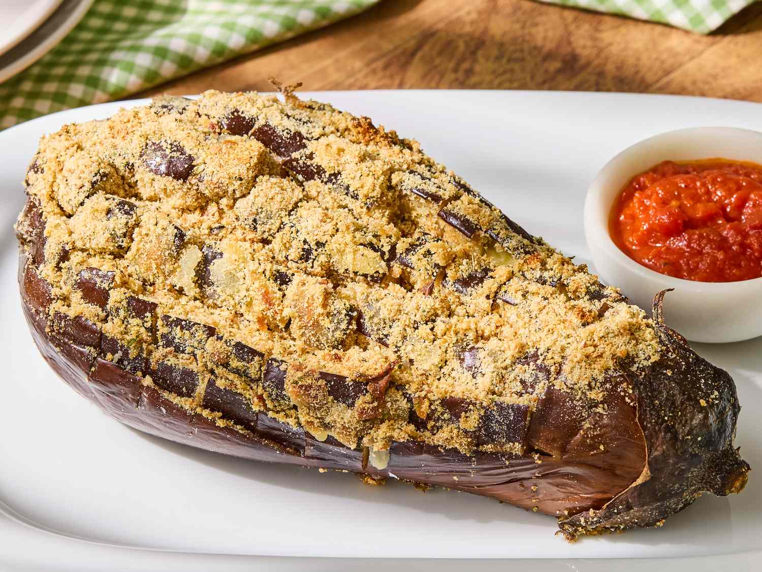 Crispy Bloomin’ Eggplant Parmesan