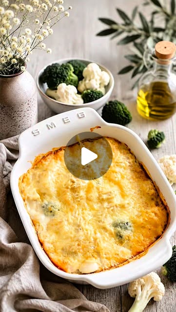 Creamy Chicken Broccoli Cauliflower Casserole
